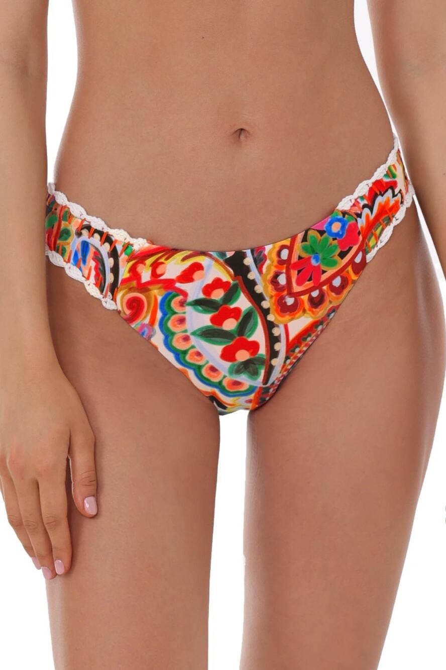 Sunshine 79 Tropical Paisley Bikini Bottom, Cheeky Coverage, Swimwear 8
